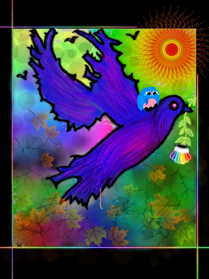 #SaveSonySketch #fridayswithsketch #100PercentSketch #manycolors #EndOfTheWorld A #Bird personifying #otto is holding a #dying #Flower in its peck, to carry it and help it #bloom #Sun #beautiful 🐦😭🌻