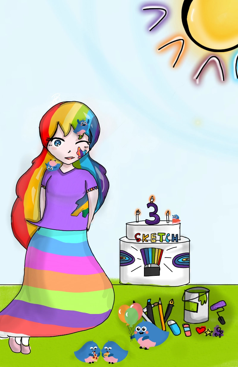💖💗💙💚💝 #Leyla #happybirthday #sketchbday #happybday #sketch #sony | ‪@sonysketch‬ Happy Birthday, SKETCH!!!  We ♥ You ♡ #First #featured sketch!!!! Thanks, for #600+ #like!