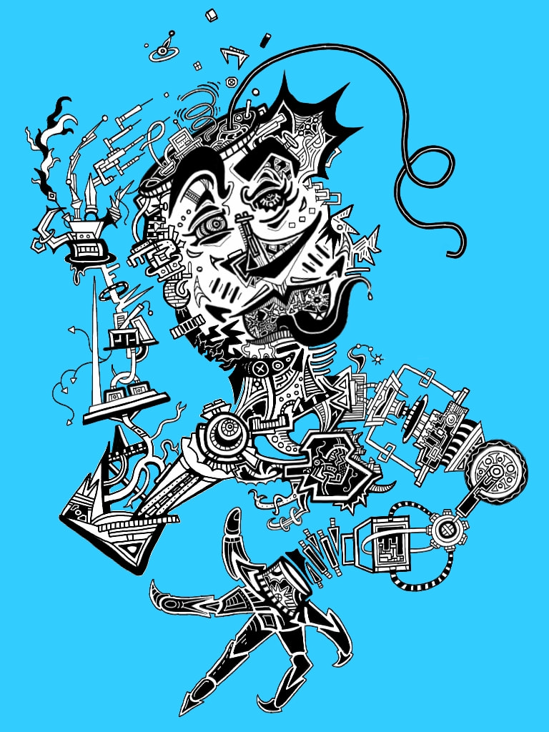 #fridayswithsketch #machinechallenge A robot of sorts I guess, although it looked liked he malfunctioned so I'm not sure how useful he is anymore...