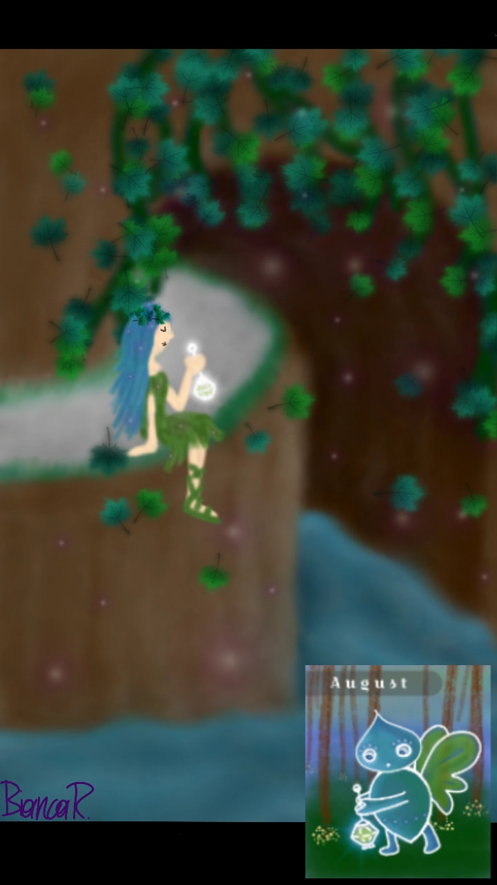 For the sketch #minichallenge. My birthday is on August 23 rd. I tried to draw a human form of this little forest creature. ‪ #Myfantasy ‪@sonysketch‬ I also posted a tutorial how I drawed the background.