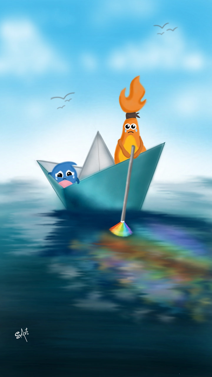 Otto and axel are going to leave sketch world. both are saying bye bye to all sketchers..😭😭😭😭😩👋👋👋🚣🚣 #endoftheworld #fridayswithsketch ‪@sonysketch‬ ... ‪@gabriellaelina‬ #boat