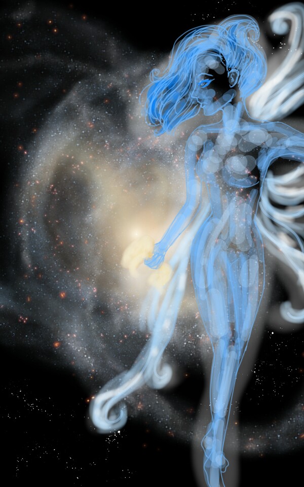 Day11 #universestickers #dailydecember She felt melancholy, when she was collecting energy #space #woman #alien #angel #marikaaria #stickers#sf#ShMA#MAoc#ShmaOC #MAft
