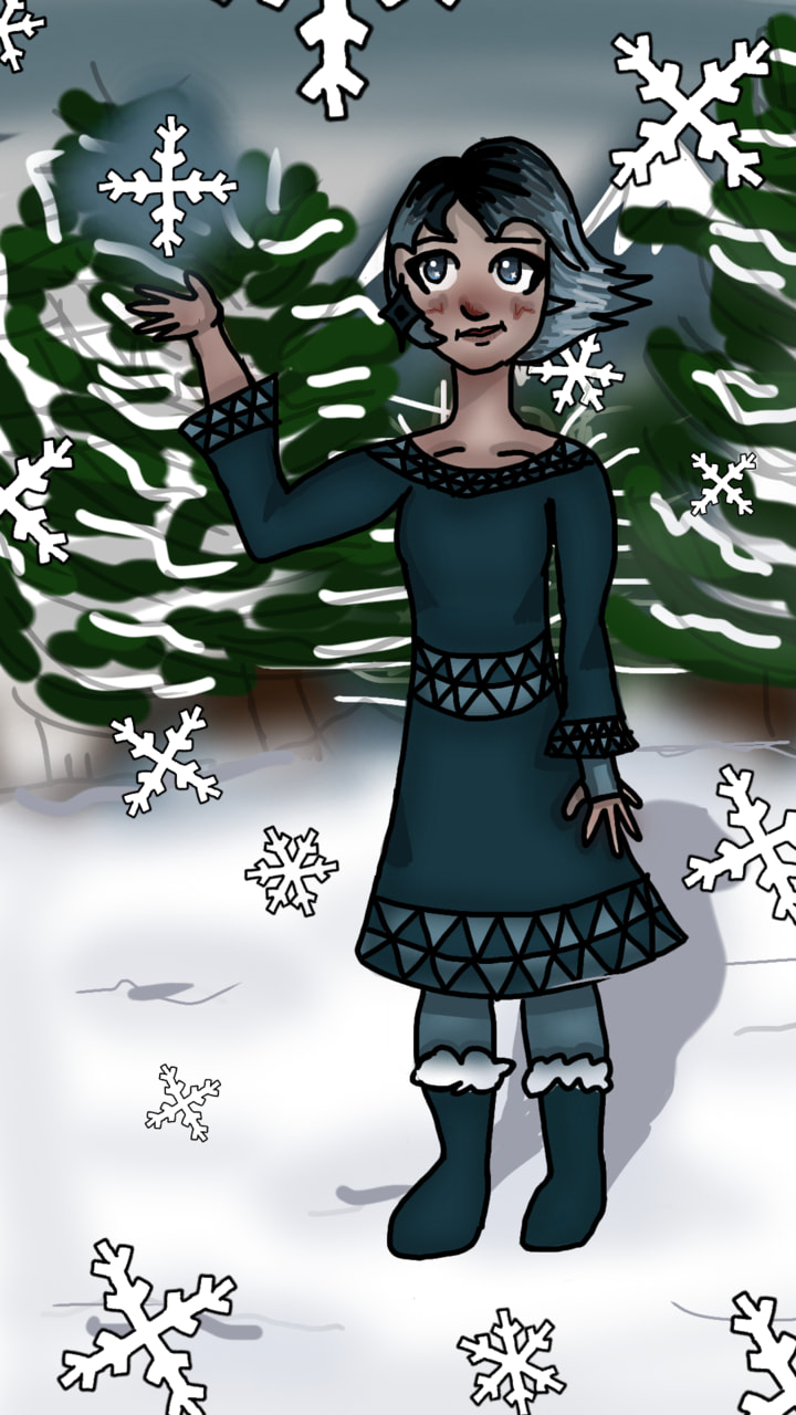 Really hope this qualifies as #wintercreature ! This is #YidaOC she is half yeti and can control snow! Hope you like it! #fridayswithsketch #hopeyoulikeit #snow #yeti #winter #oc