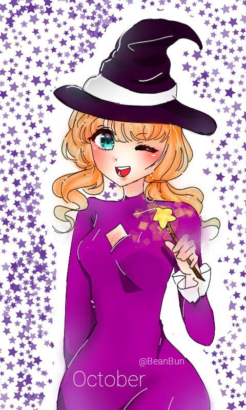 My sisters oc and the month we were born October! Joining #minichallenge #myfantasy #100PercentSketch (Edit: thanks for feature!!♥)