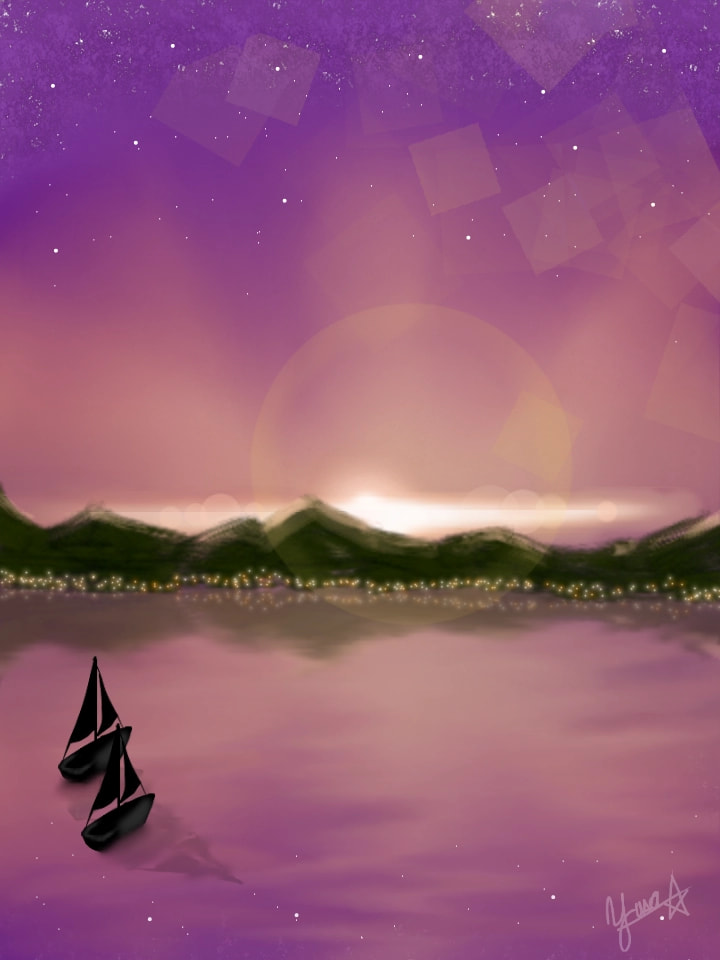 🌅The Dawn Comes🌅 I changed my nature entry to this one, I love it so far. My best scenery work🌸I tried doing some lens flare effect to make it seem photo like. 100% sketch. #naturechallenge ‪@sonysketch‬ #fridayswithsketch