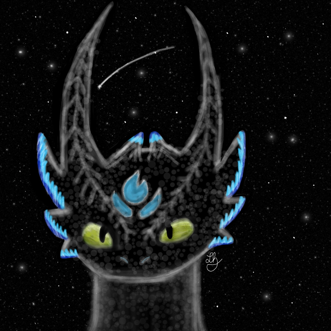 #mygift for a talented sketcher 💙 ‪@NonameNightFury‬ Thank you for beeing a part of our #dragon family 💙 You inspire me also so much 😘😍 I hope you like my version of your oc 💙 | #fridayswithsketch #sonysketch #NightFury