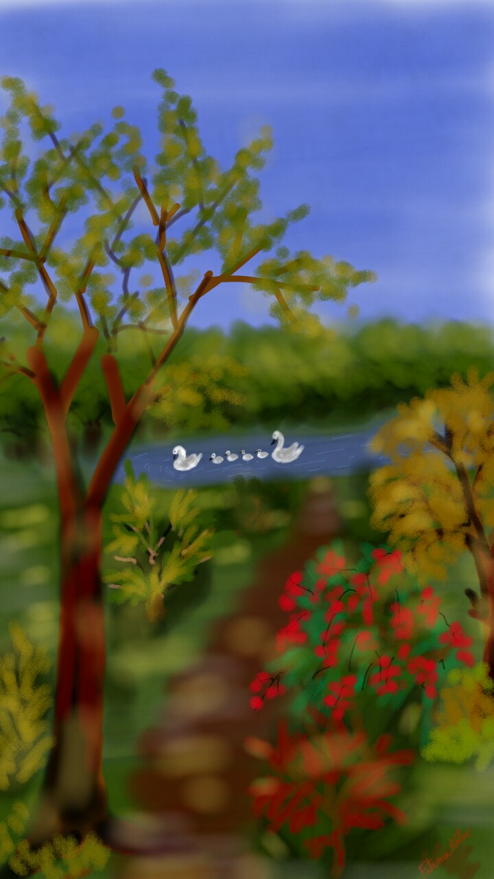 #fridayswithsketch#nature#water#bird#tree#lifeonland