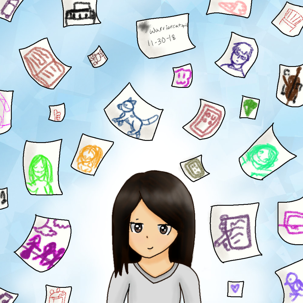 #betterday #fridayswithsketch Drawing and digital art always helps me to relieve stress. I drew a picture of myself and the papers around me are things that i love i hope you guys enjoy! @sonysketch 