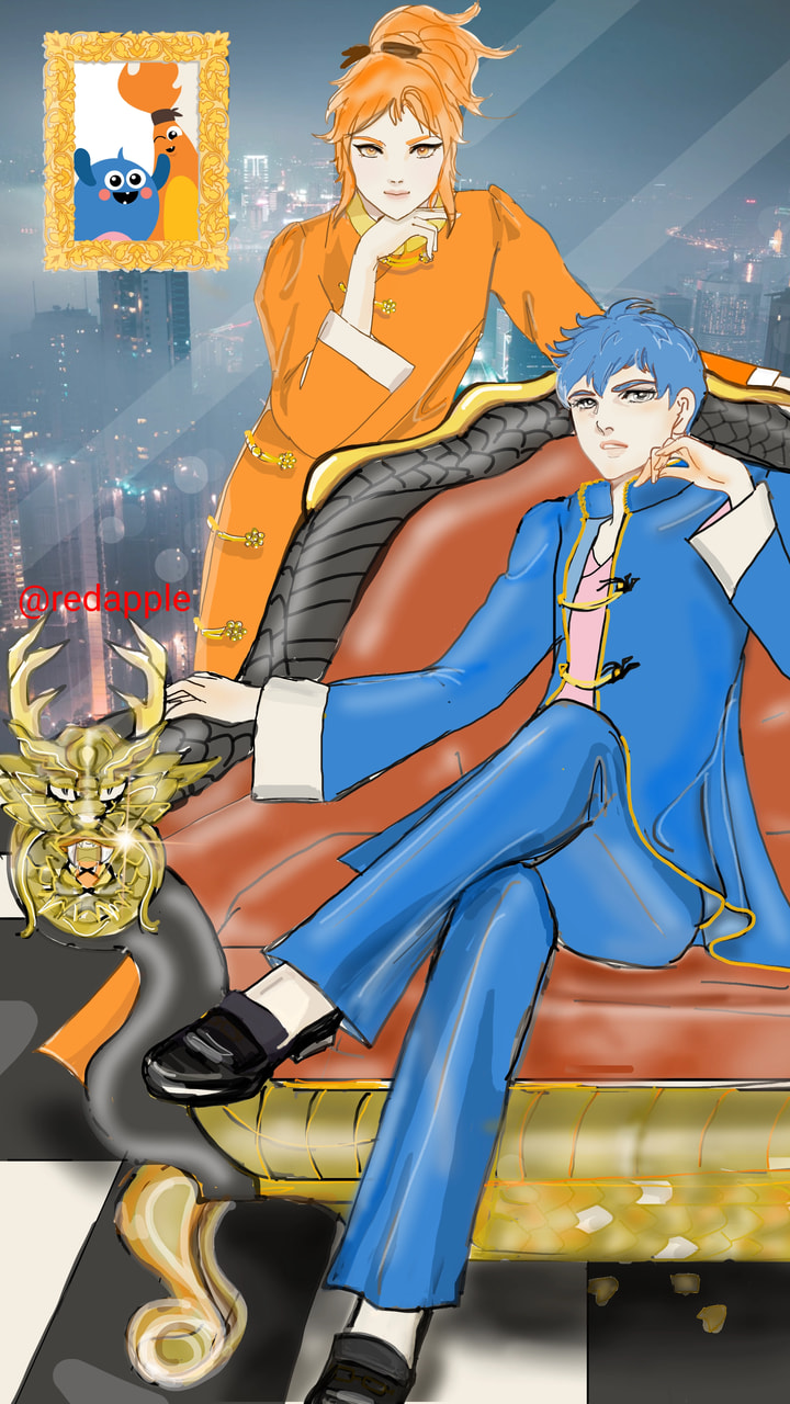 AxelとOttoの擬人化もこれで最後です😊そこで前から試したかった4kﾋﾟｸｾﾙを使用して、少し豪華な感じに仕上げてみました。投稿もあとわずかですが今少しお付き合いくださいね #sonysketch #axel #otto  #Goodbyesonysketch