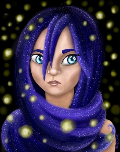 Girl with fireflies.#jackimo #magic #fireflies #girl