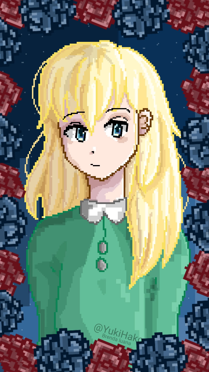 #fridayswithsketch #pixelart #PixelChallenge ‪@sonysketch‬ #Featureme #Ib  eu tentei desenhar a mary...💚💚