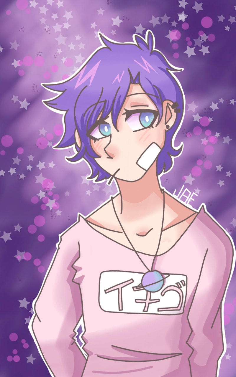 Just a doodle of Jae. They can change appearances easily since they're an alien. | #mymanga. #fridayswithsketch. #anime #purple