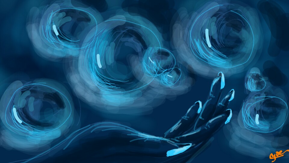 Bubble bubbles that dance over the hands #yoe #bluechallenge #colorweek #sonysketch #bubble #Bubbles #hands
