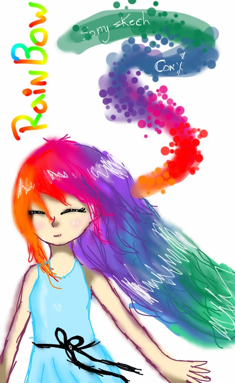 #art #original #cutegirl #rainbowchallenge #fridayswithsketch #sonysketch espero que les guste mucho me costó mucho ;)