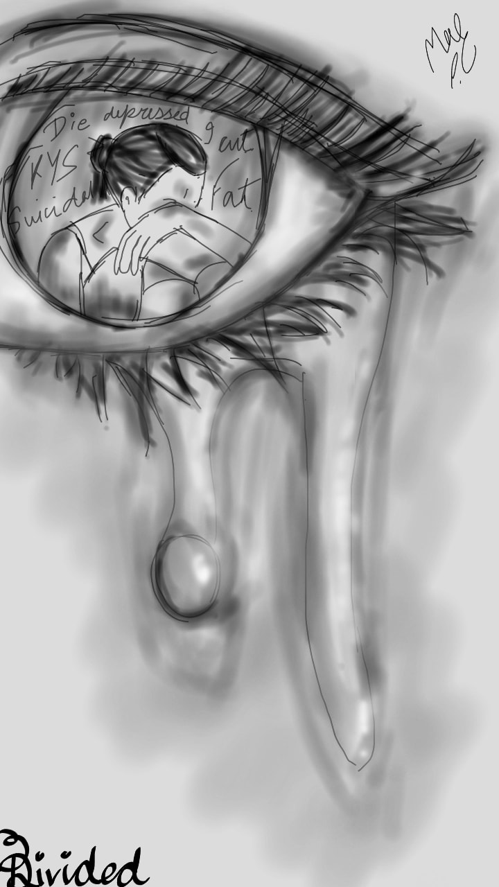 " Divided from the society "  reality behind those tears ..Trying to do shading with black and white ..#divided #inktober #october #girl #eyes #crying #reality #sonysketch #drawing #tears #Shading #blackandwhite #fridayswithsketch #blackandwhitechallenge