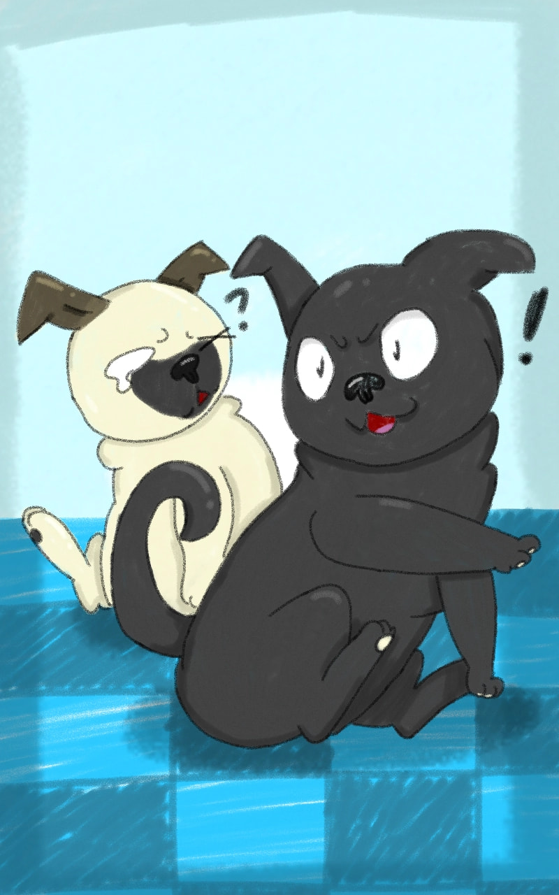 Edgar and maya (｡･ω･｡) #penciltoolchallenge #fridayswithsketch  #Edgar #maya #PewDiePie #pugs #dogs