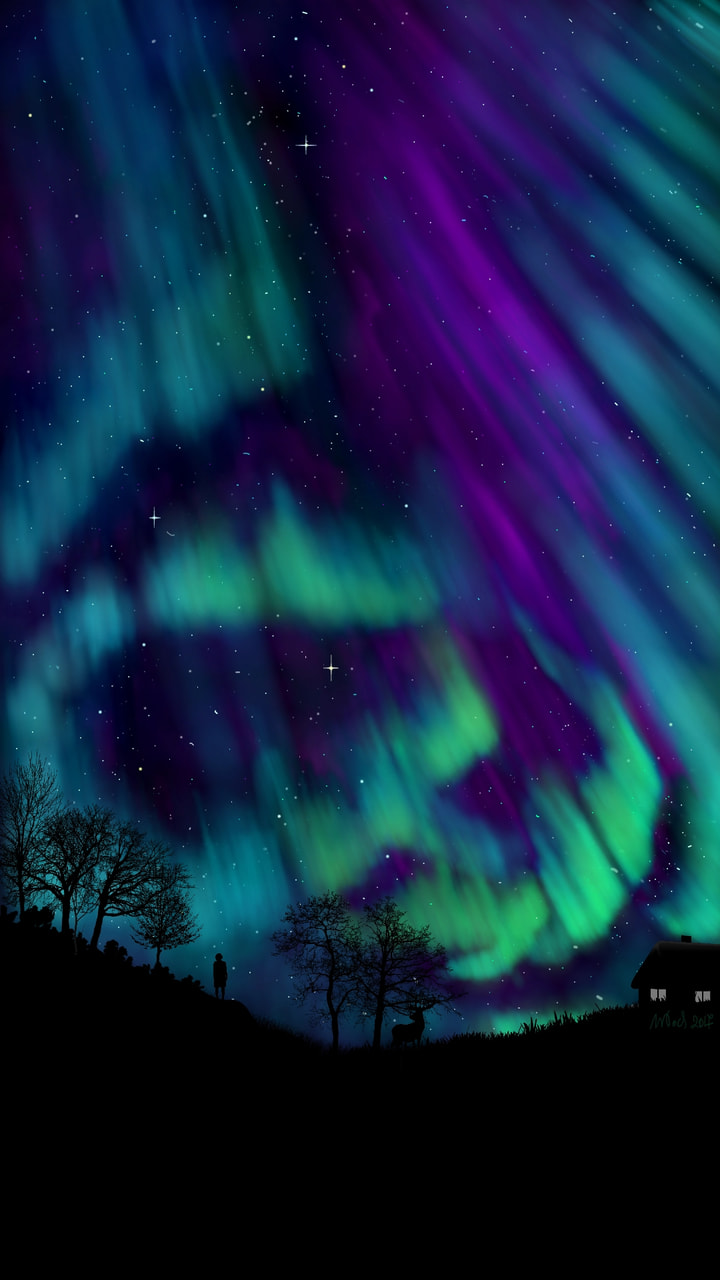 #sonysketch #fridayswithsketch #SpaceChallenge #sky Aurora borealis 100 %Sony Sketch :)