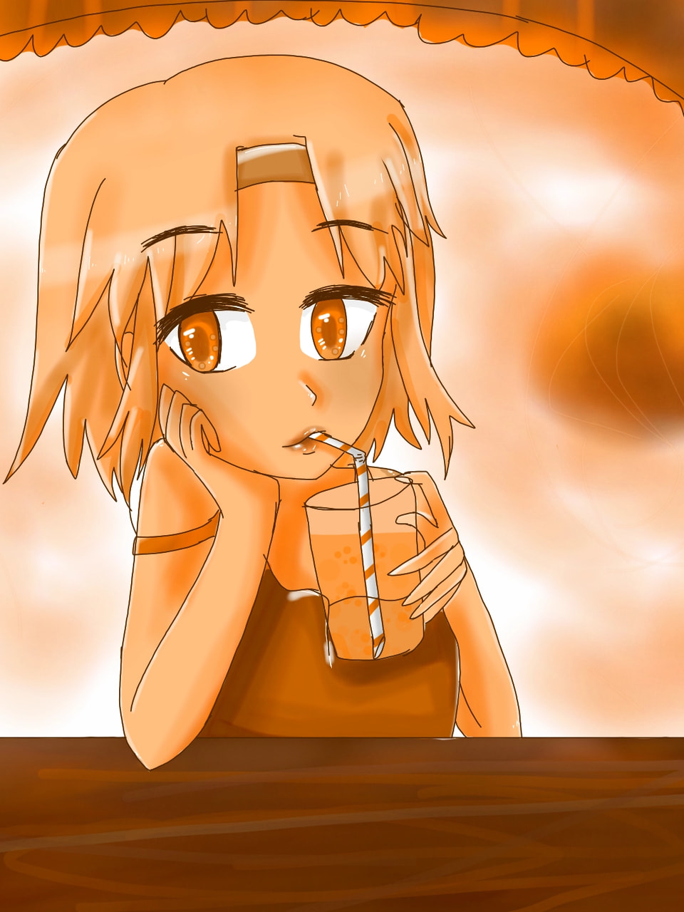 Nothing taste like the cold orange juice during a hot summer day 😍😍😍😘 #orangechallenge #fridayswithsketch #colorweek ‪@sonysketch‬