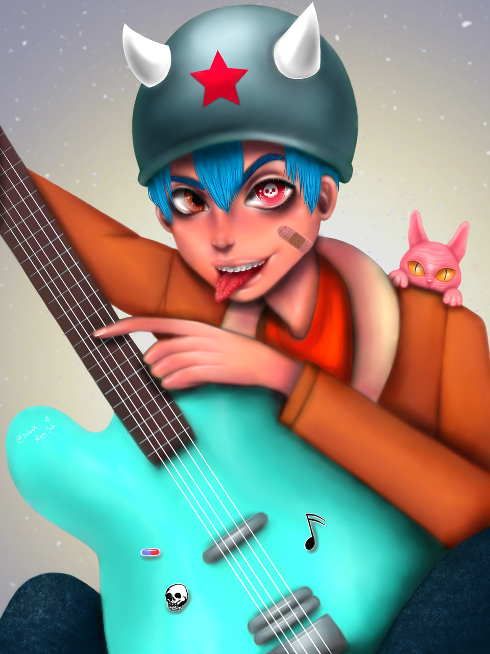 #portraitchallenge #fridayswithsketch #oc #rockandroll #boy #mydrawing #myart #cat #devil #drawing #art #drawthisinyourstyle
