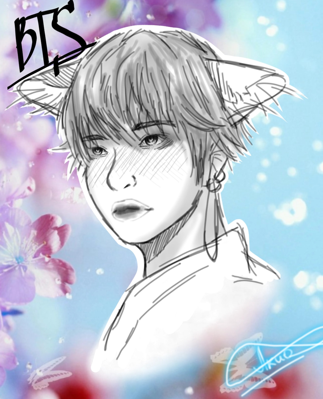 #kpopchallenge ‪ #fridayswithsketch this is Taehyung from #BTS 😊