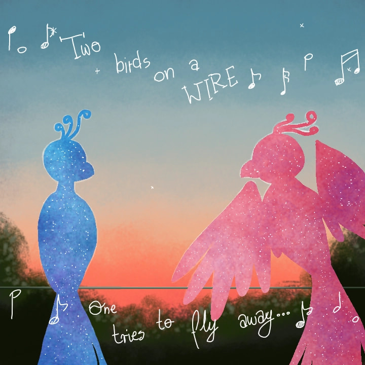 I know I have to do so much things rn, but I doodle anyway. It's like a power keeping me away from any work uwu #musicchallenge (song: two birds - Regina Spektor) don't mind the handwriting v.2.0
