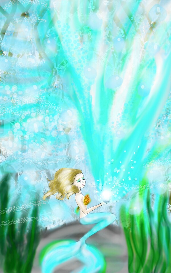 #cleanwater Reshaped old sketch #mermaid#underwater#ocean#bubble#stickers#tears#marikaaria 6th, number 6 #MAft