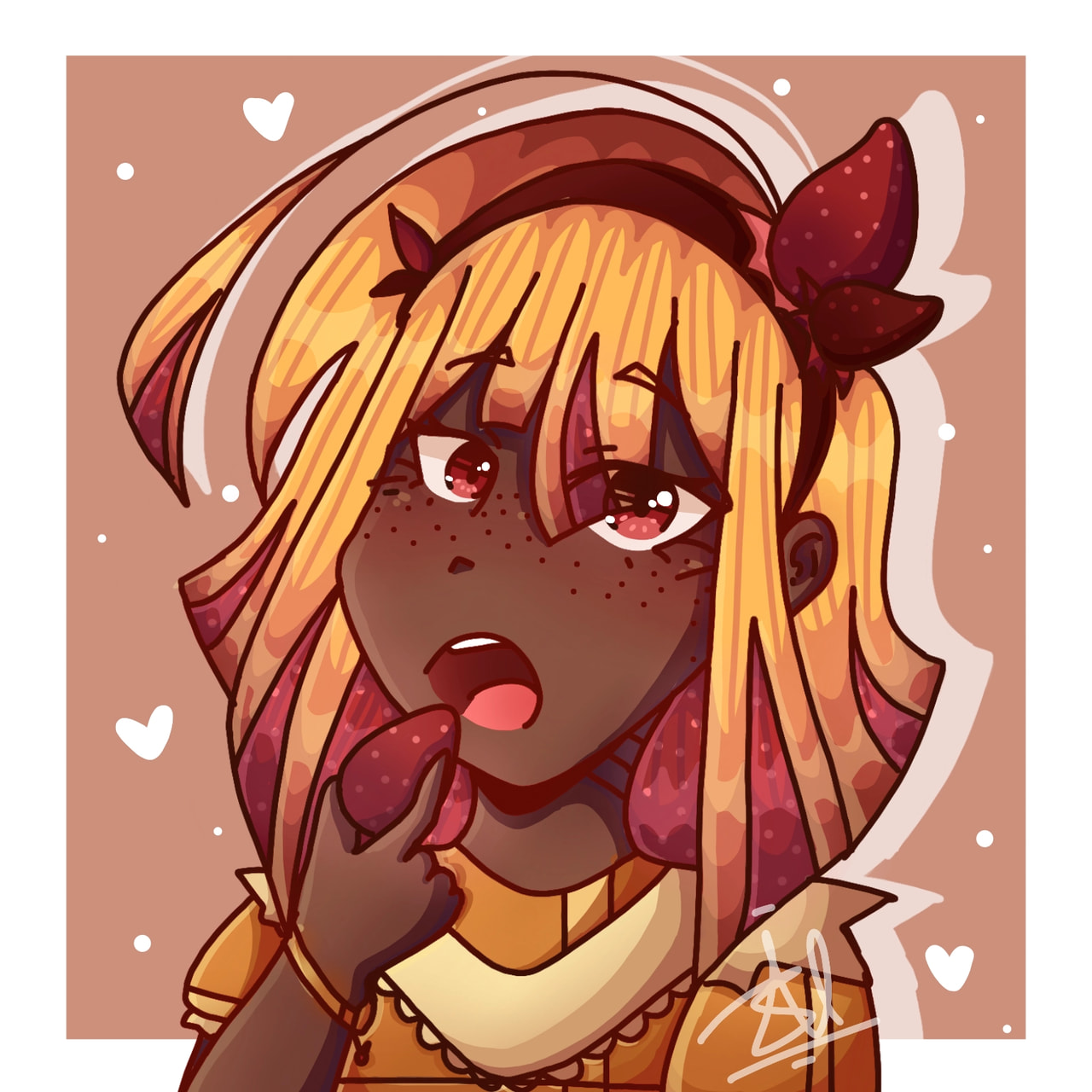 Here is a CutiePIE for the food challenge! If you're wondering, she is a strawberry pie.| #fridayswithsketch  #foodchallenge | ‪@sonysketch‬ | Btw.. Is it cannibal if a strawberry pie eats a strawberry? 🤔
