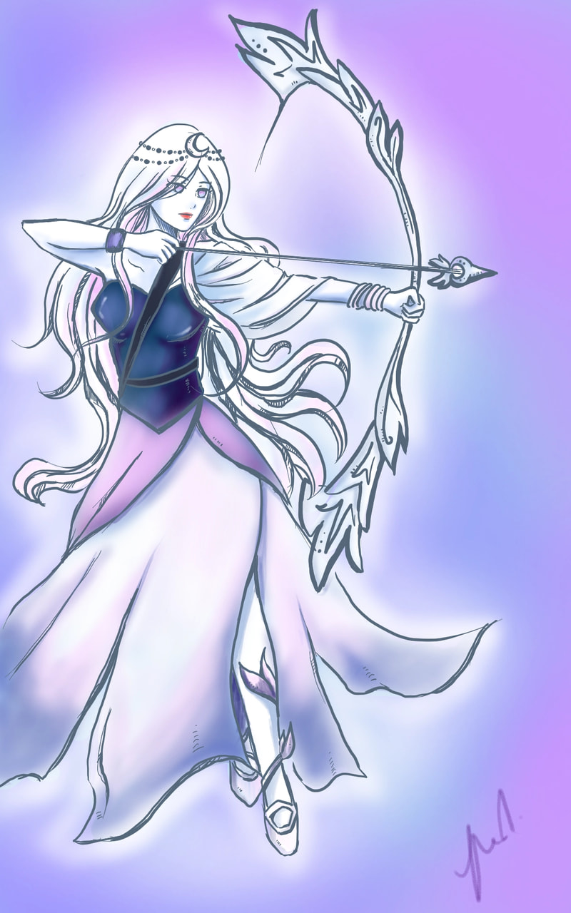 My favorite goddess Artemis! #mymythology #100PercentSketch #fridayswithsketch ‪@sonysketch‬