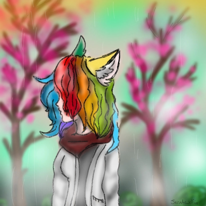 #sonysketch #SaveSonySketch #EndOfTheWorld #fridayswithsketch #Loveyou #Rain #Rainbow //Art: By me// #cherryblossom #sakura #Fog ♡♡ LOVE YOU SKETCH CHAN :3 ♡♡