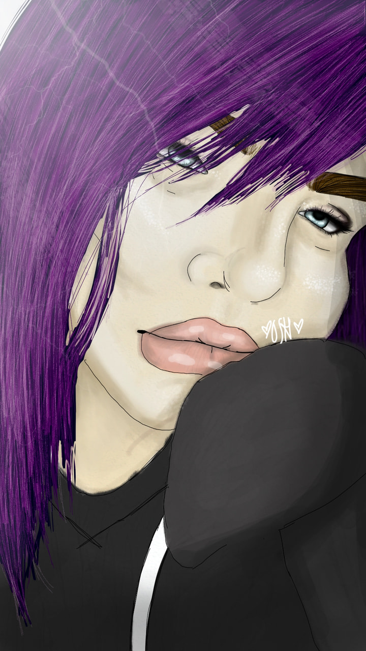 I feel like I could've done way better but oh well. #fridayswithsketch #myselfportrait #Selfie #girl #me #sonysketch ‪@sonysketch‬