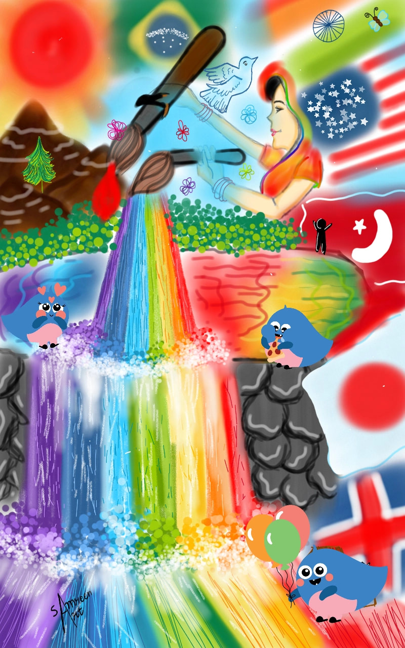 colorful world... We make happiness world on this place ... Thank you so much ‪@sonysketch‬  for this beautiful world 😘💕💕💕💕💕💕#Sketchbday  #sonysketch #SwSketch