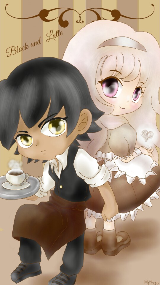 #myocgifttoyou #fridayswithsketch #コーヒー #coffee  #cute #kawaii #oc コーヒーの擬人化、描いてみました💕😊ブラックコーヒーとカフェラテのイメージです🎵