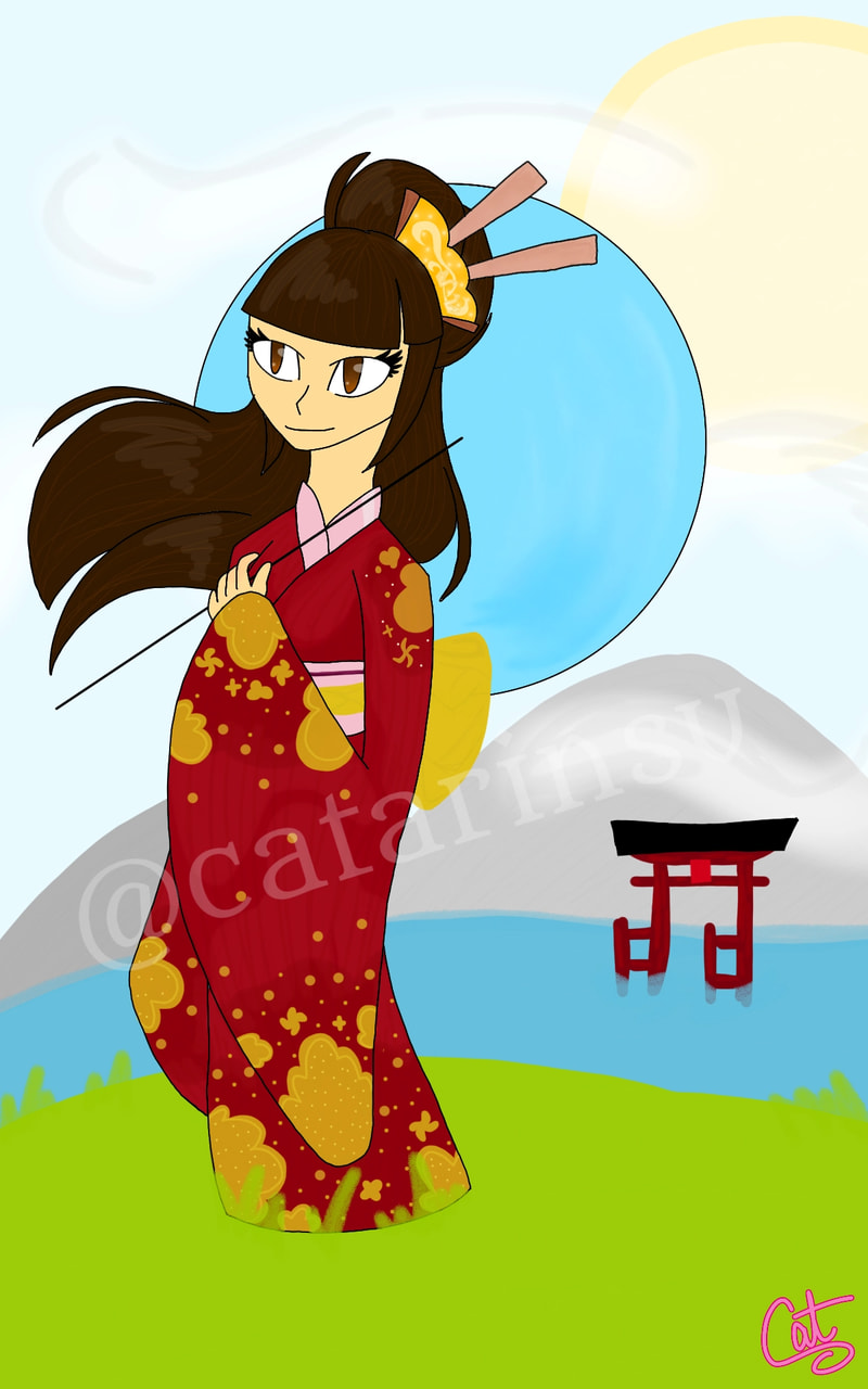 Finished! 🇯🇵🇯🇵🇯🇵🇯🇵 Fun Fact: I'm half Japanese if you didn't know so that's why I drew this for #mycountry and #fridayswithsketch! Sorry it took so long to finish though 😆 anyways, あなたがこのように願っています！ #catarinsuart #Japan 🎌🎌🎌🎌🎌