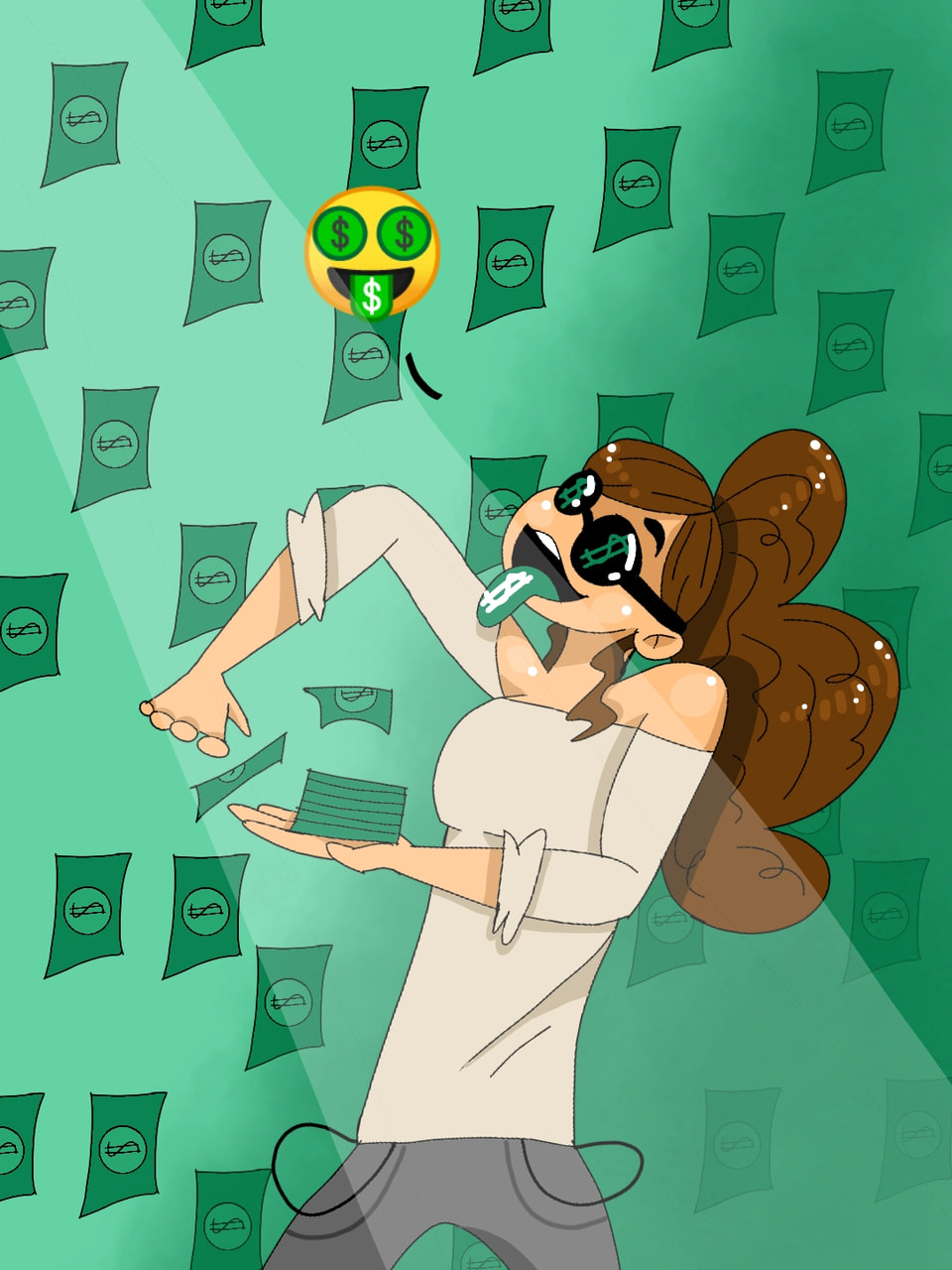 ‪@sonysketch‬ #fridayswithsketch #EmojiChallenge 🤑🤑🤑      And no, this doesn't mean I'm a gold digger. EDIT: YAAAASSS MY FIRST FEATURE! 🤑                Another edit: This is the first drawing i have with over 10 likes.