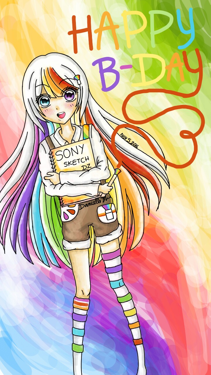 🌈To celebrate Sony Sketch's 2nd birthday🎉🎉🎉, I drew sketch's character (created by #LRM) using 100% Sketch 😄Happy Birthday Sketch❤😘!!!  #sketchbday #sketchteam #sonysketch 💕(Sorry it's late! I was busy yesterday😣😓)🌈
