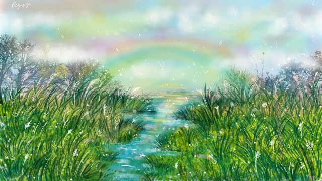 Landscape practicing ( again ) inspired from my childhood. #messed #landscape #practice #regasa #stickeruses