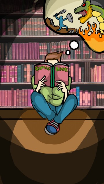 I collect books. Comic book actually. Well it's a book so...yeah. #inktober2016 #collect 📚📖📖📚