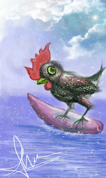 Chick stud being landed on the seas