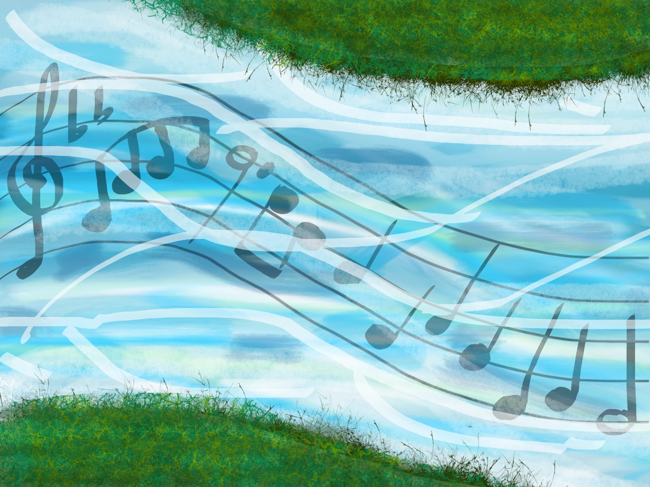 Inktober day 10: Flowing . Tried something more abstract here with music. #inktober2018 #inktober #inktober2018day10 #water #river #music  #flowing #abstract #sonysketch  p.s. if anyone regonises the tiny bit of music that would be awesome