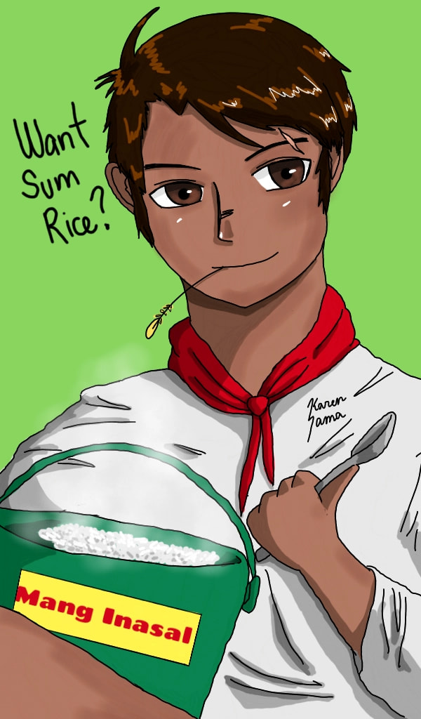 Im pretty sure only the Philippines has this 'unlimited rice' woohoo yeahh i chose the restaurant Mang Inasal as a mascot since its the most famous one #fridayswithsketch #mycountry #food #rice #asian #philippines #karensama