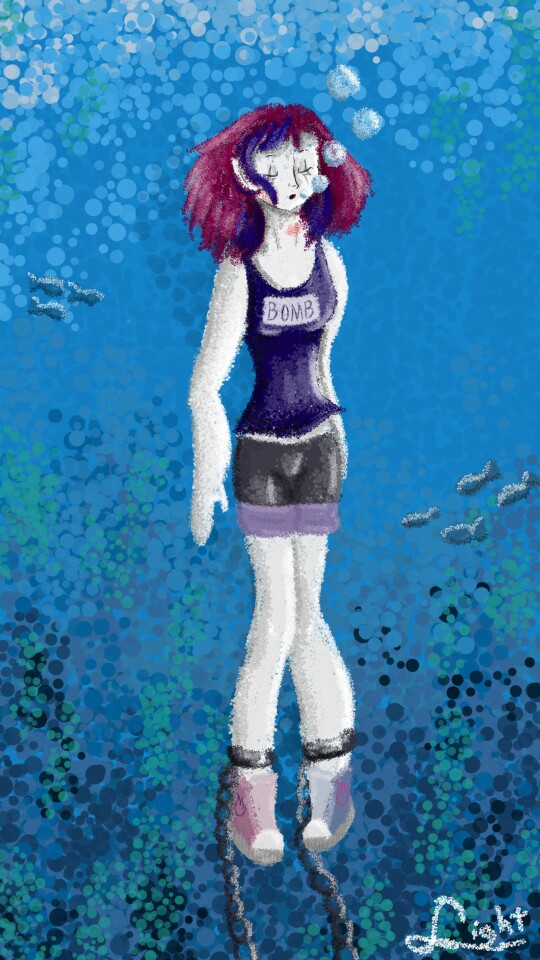Finaly finished .Thats for #BubblePenChallenge ‪@sonysketch‬ #Freedom #sea #Shininghtlight #shininght #light #cantescape #die #Bubbles #fishes #darkside #pain my fifth pic in featured