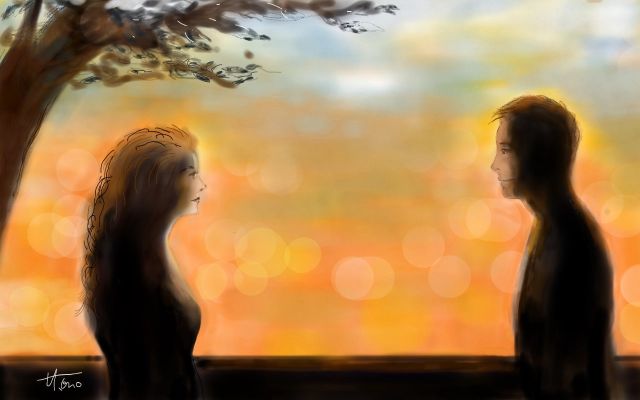 To meet again. #sonysketch #shadingchallenge #100PercentSketch #fridayswithsketch #sunset#girl#man #onoart