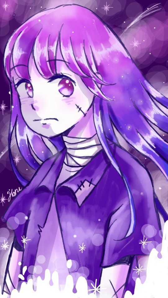 #purplechallenge  #colorweek #sonysketch #girl #zombie #stars #night