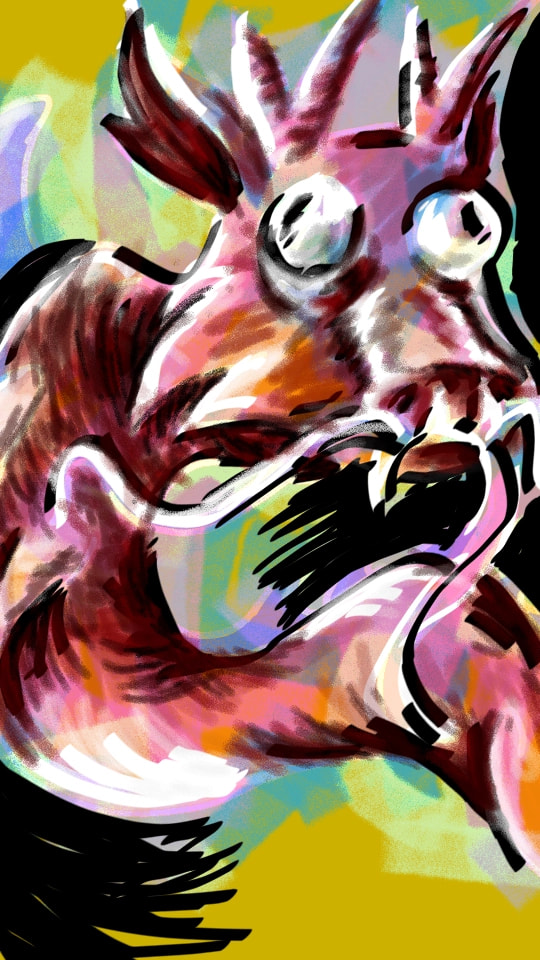 Just in case you can't see it, here is a dragon #fridayswithsketch #mydragon LOL 😂😂😅😅😅 Probably this is not "the best" drawing of a dragon but hey, have fun! I draw to express a part of me. I guess that this dragon is that inner madness I have