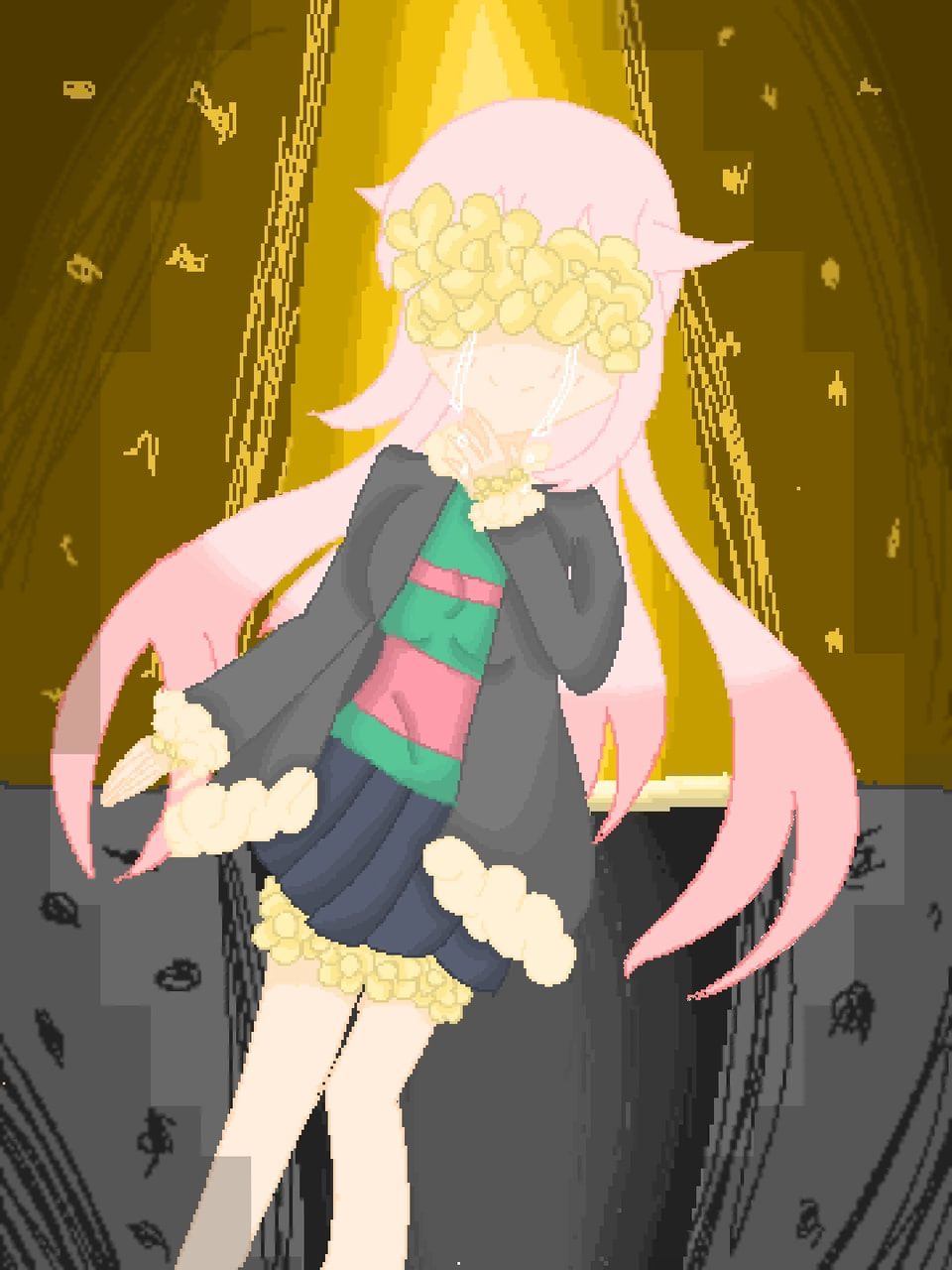 Well guys, it's a flowerfell emo, my head have crazy ideas ,_,/ bem gente, é um flowerfell emo, minha cabeça tem ideias loucas ,_,  #fridayswithsketch #pixelchallenge Edit: OMG THANK SO MUCH!!!