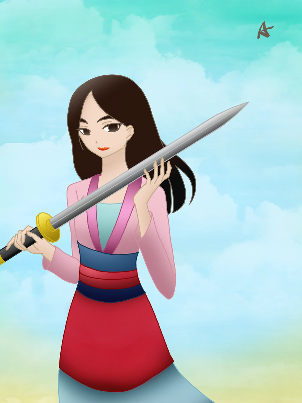 #fridayswithsketch #myhero Mulan 女性ですが英雄という意味ではお題に合っているはず…(似てないのは許してください)