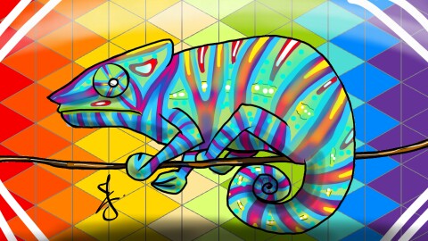 1st day of #Dailydecember the theme is #SketchPalette so I chose to draw a #chameleon 🌈 #Colours #SketchTeam #Animal