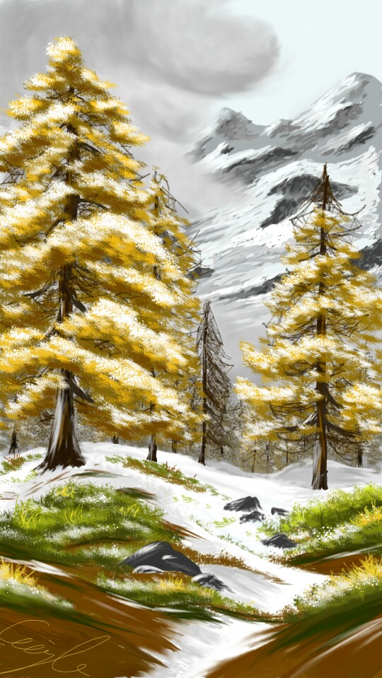 Third and last step of my #winter #view drawing. I hope you like this, too 😊❄⛄