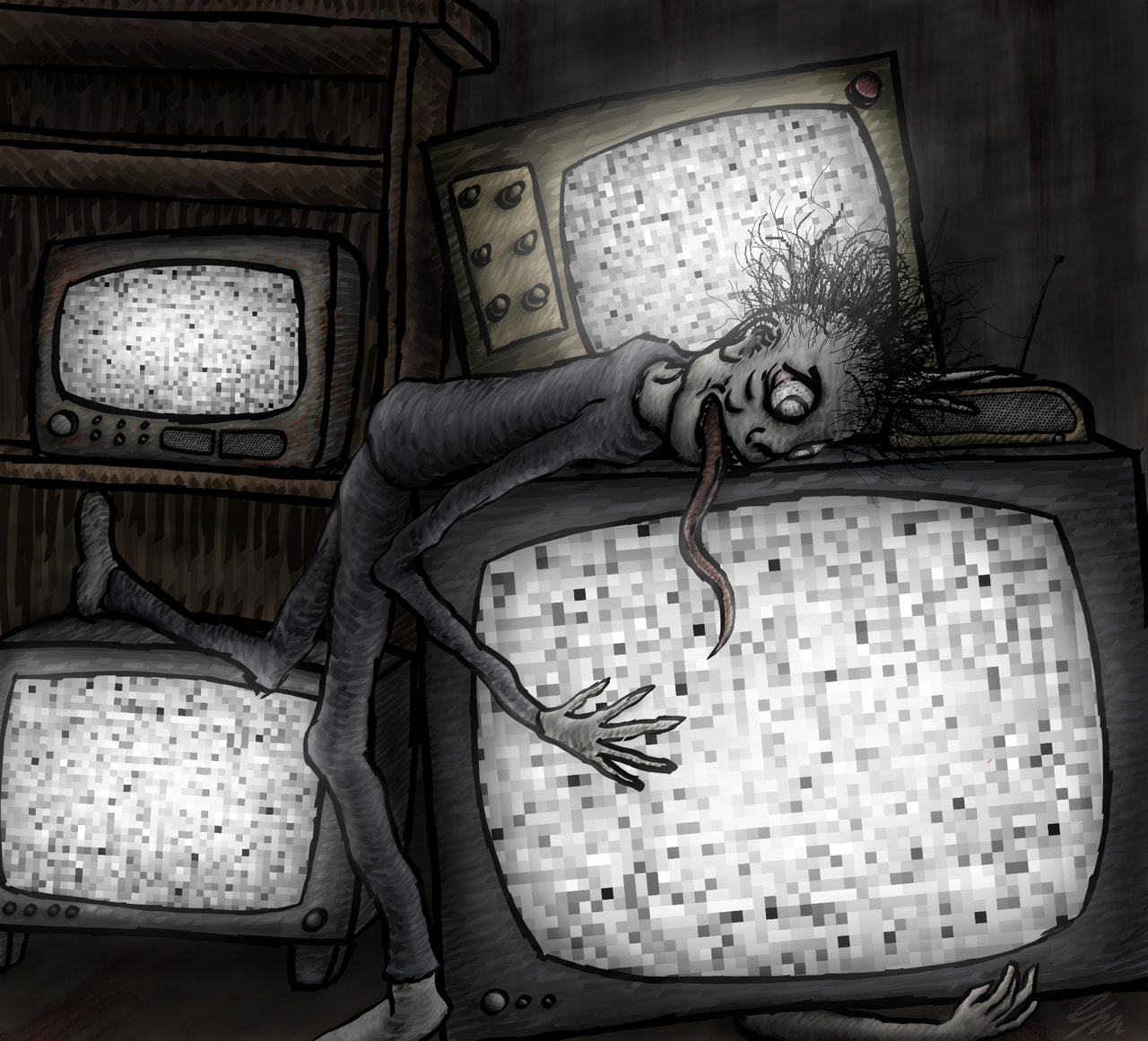 Static, pure whispering static. Can you smell it?
#darkchallenge #fridayswithsketch ‪@sonysketch‬                #tv #static #messy